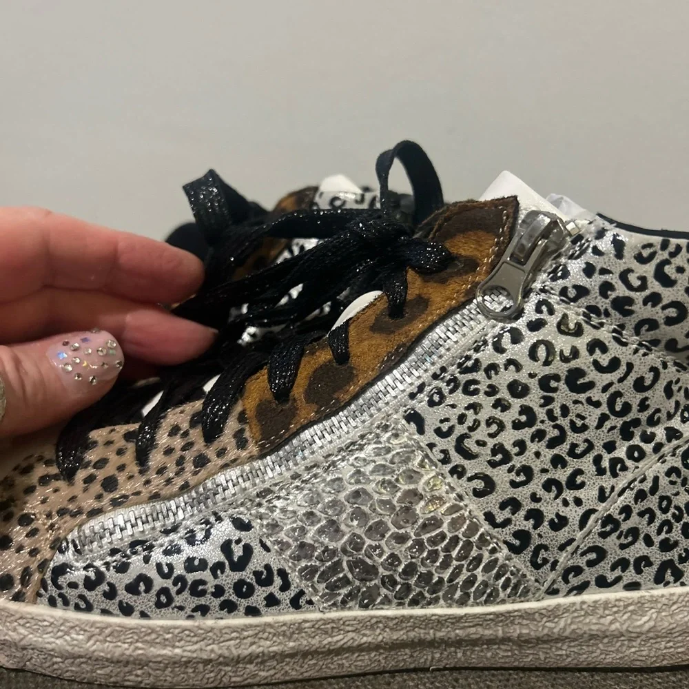 Ninety Union Leopard Print High-Top Sneakers - Picture 5 of 10